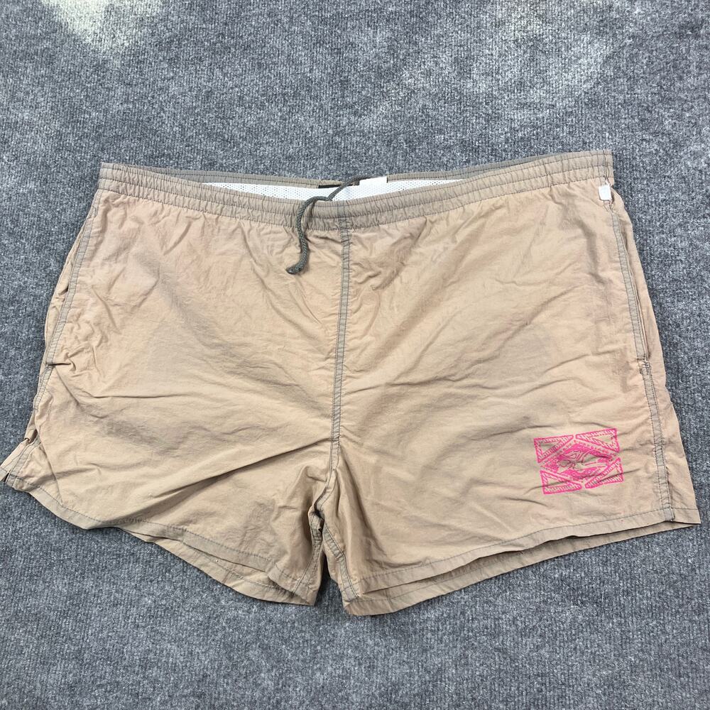 Hobie Swim Trunks Mens Size XL Khaki Mesh Lined‎ Drawstring Retro Surf Shorts
